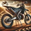 Een stoere crossmotor met hoogwaardige onderdelen, klaar voor actie op een uitdagend offroad-parcours.